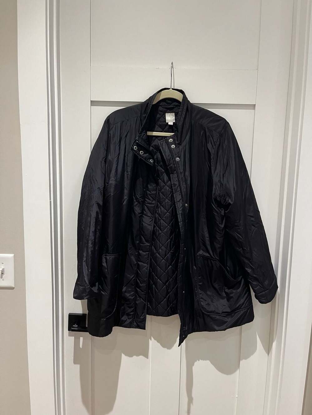 J.Jill Quilted Nylon Jacket Black Size L